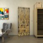 Pendeltür - Fineprint Modell 084 Gold auf Grauglas