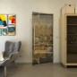 Pendeltür - Fineprint Modell 088 Gold auf Grauglas