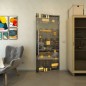 Pendeltür - Fineprint Modell 092 Gold auf Grauglas