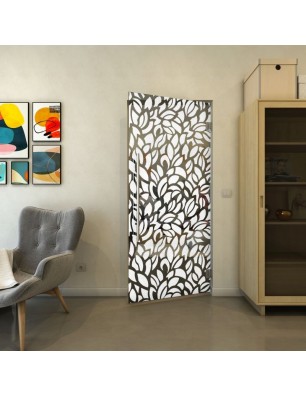 Pendeltür - Fineprint Model 093 Weiss auf Grauglas