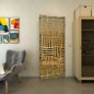 Pendeltür - Fineprint Modell 104 Gold auf Grauglas