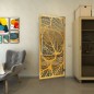 Pendeltür - Fineprint Modell 107 Gold auf Grauglas