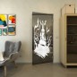 Pendeltür - Fineprint Modell 114 Weiss auf Grauglas