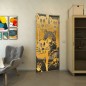 Pendeltür - Fineprint Modell 115 Gold auf Grauglas