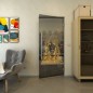 Pendeltür - Fineprint Modell 119 Gold auf Grauglas