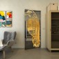 Pendeltür - Fineprint Modell 122 Gold auf Grauglas