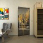 Pendeltür - Fineprint Modell 131 Gold auf Grauglas