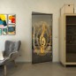 Pendeltür - Fineprint Modell 134 Gold auf Grauglas
