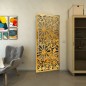 Pendeltür - Fineprint Modell 145 Gold auf Grauglas