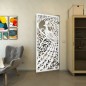 Pendeltür - Fineprint Modell 172 Weiss auf Grauglas