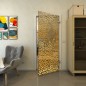 Ganzglastür - Fineprint Modell 016 Gold auf Grauglas