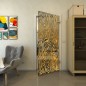 Ganzglastür - Fineprint Modell 017 Gold auf Grauglas