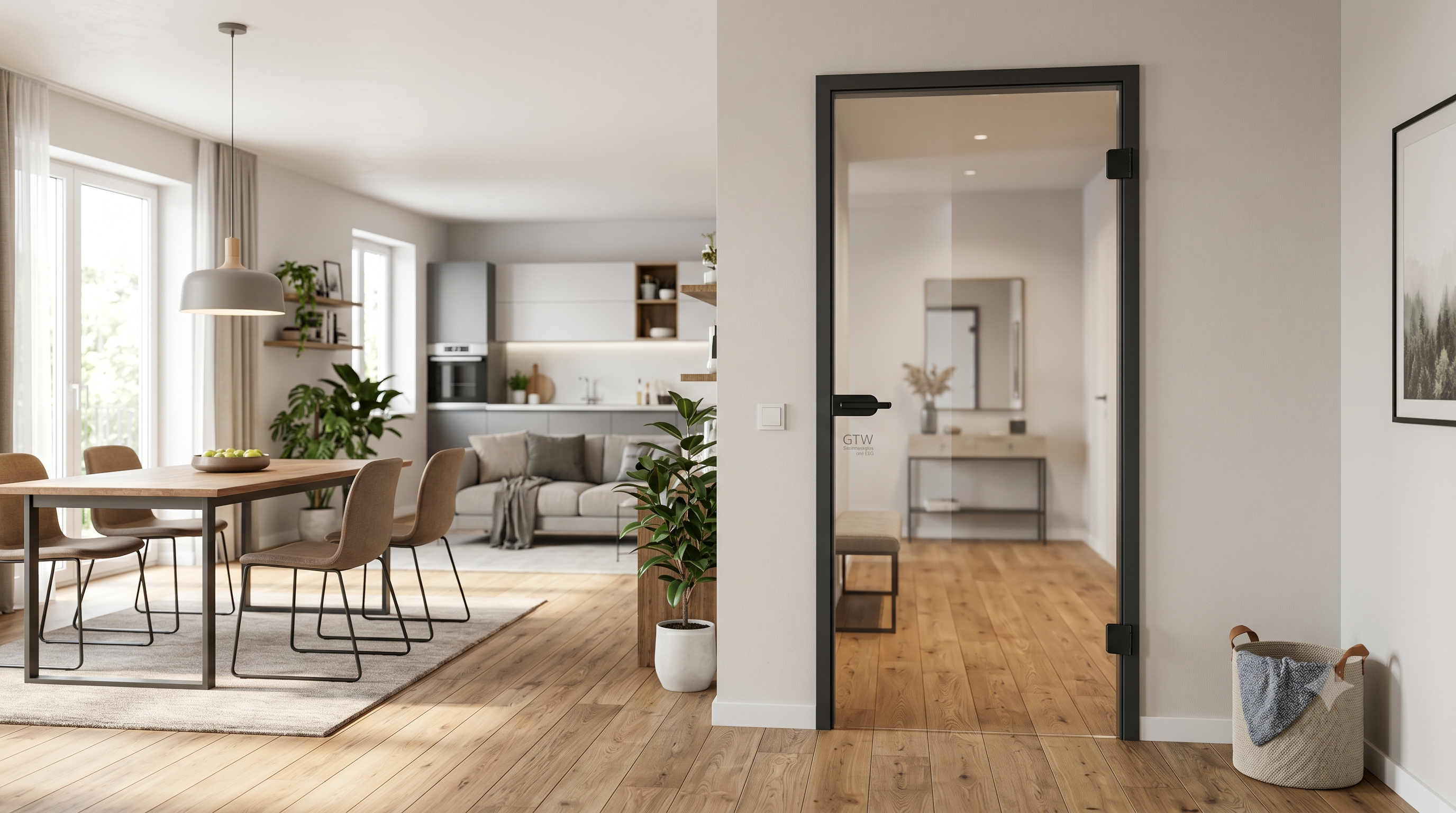 Sicherheitsglas bei Innentüren in einer realistischen Innentür-Planungssituation